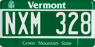 VT license plate NXM328