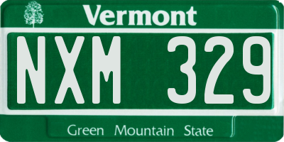VT license plate NXM329