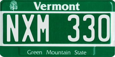 VT license plate NXM330