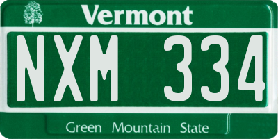 VT license plate NXM334