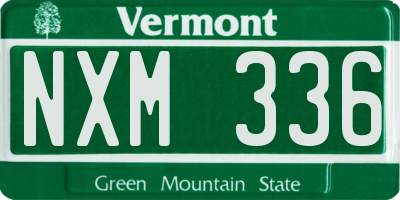 VT license plate NXM336