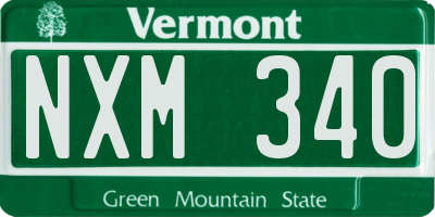 VT license plate NXM340