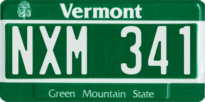 VT license plate NXM341