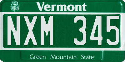 VT license plate NXM345