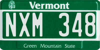 VT license plate NXM348