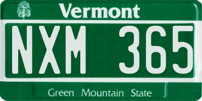 VT license plate NXM365