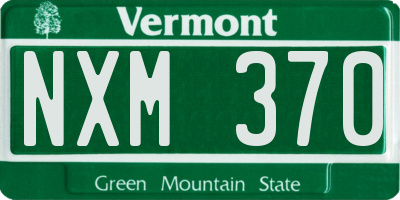 VT license plate NXM370