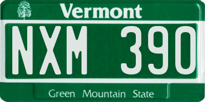 VT license plate NXM390