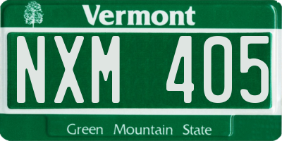 VT license plate NXM405