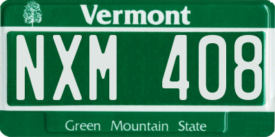 VT license plate NXM408