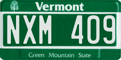 VT license plate NXM409