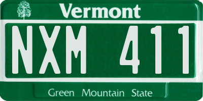 VT license plate NXM411