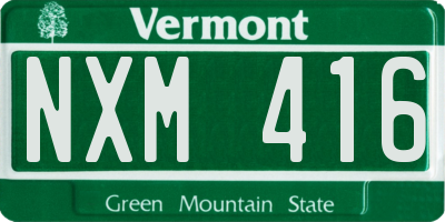 VT license plate NXM416
