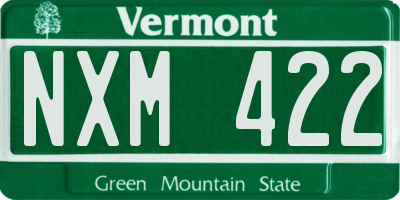 VT license plate NXM422
