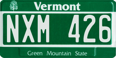 VT license plate NXM426