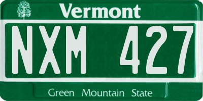 VT license plate NXM427