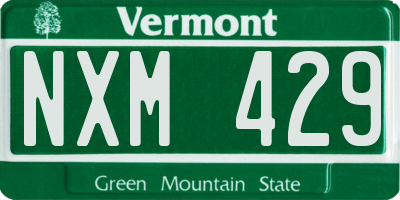 VT license plate NXM429