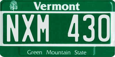 VT license plate NXM430