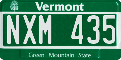 VT license plate NXM435