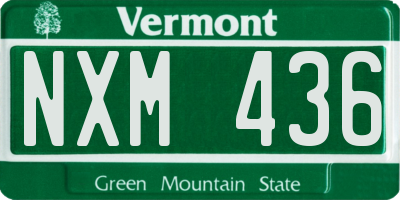 VT license plate NXM436