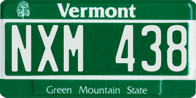 VT license plate NXM438