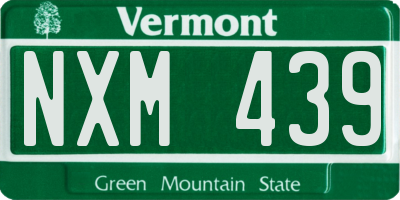 VT license plate NXM439
