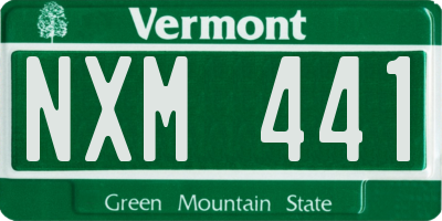 VT license plate NXM441