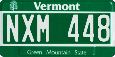 VT license plate NXM448
