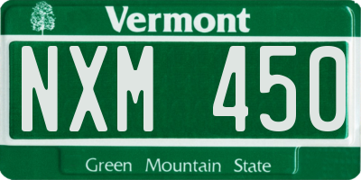 VT license plate NXM450