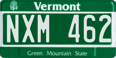 VT license plate NXM462