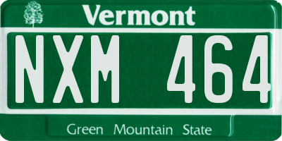 VT license plate NXM464