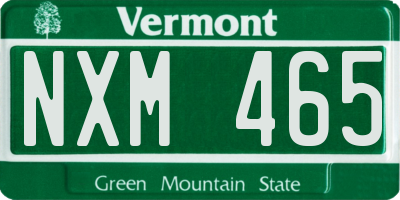 VT license plate NXM465