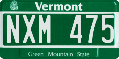VT license plate NXM475