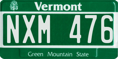 VT license plate NXM476