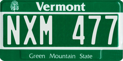 VT license plate NXM477