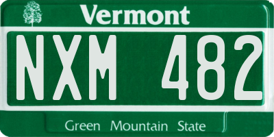 VT license plate NXM482
