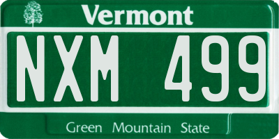 VT license plate NXM499