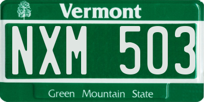 VT license plate NXM503