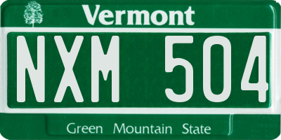 VT license plate NXM504