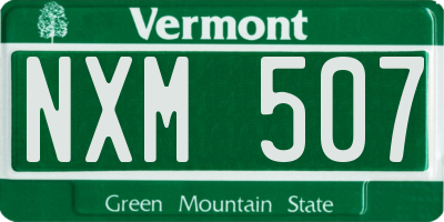 VT license plate NXM507
