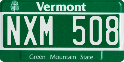 VT license plate NXM508