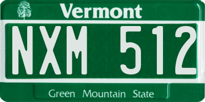VT license plate NXM512