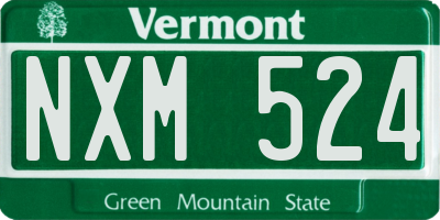 VT license plate NXM524