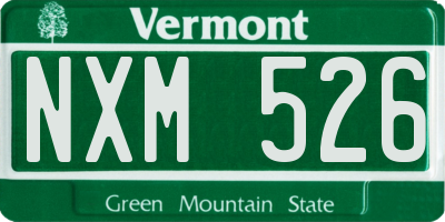 VT license plate NXM526