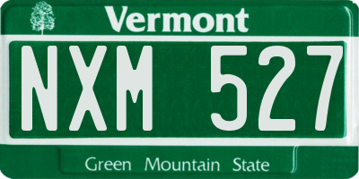 VT license plate NXM527