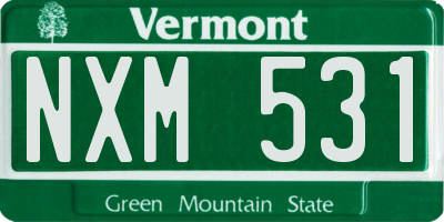 VT license plate NXM531