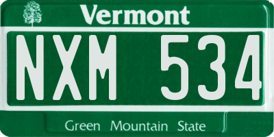 VT license plate NXM534