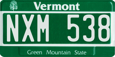 VT license plate NXM538