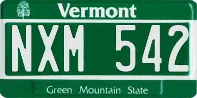 VT license plate NXM542