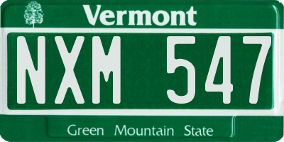 VT license plate NXM547